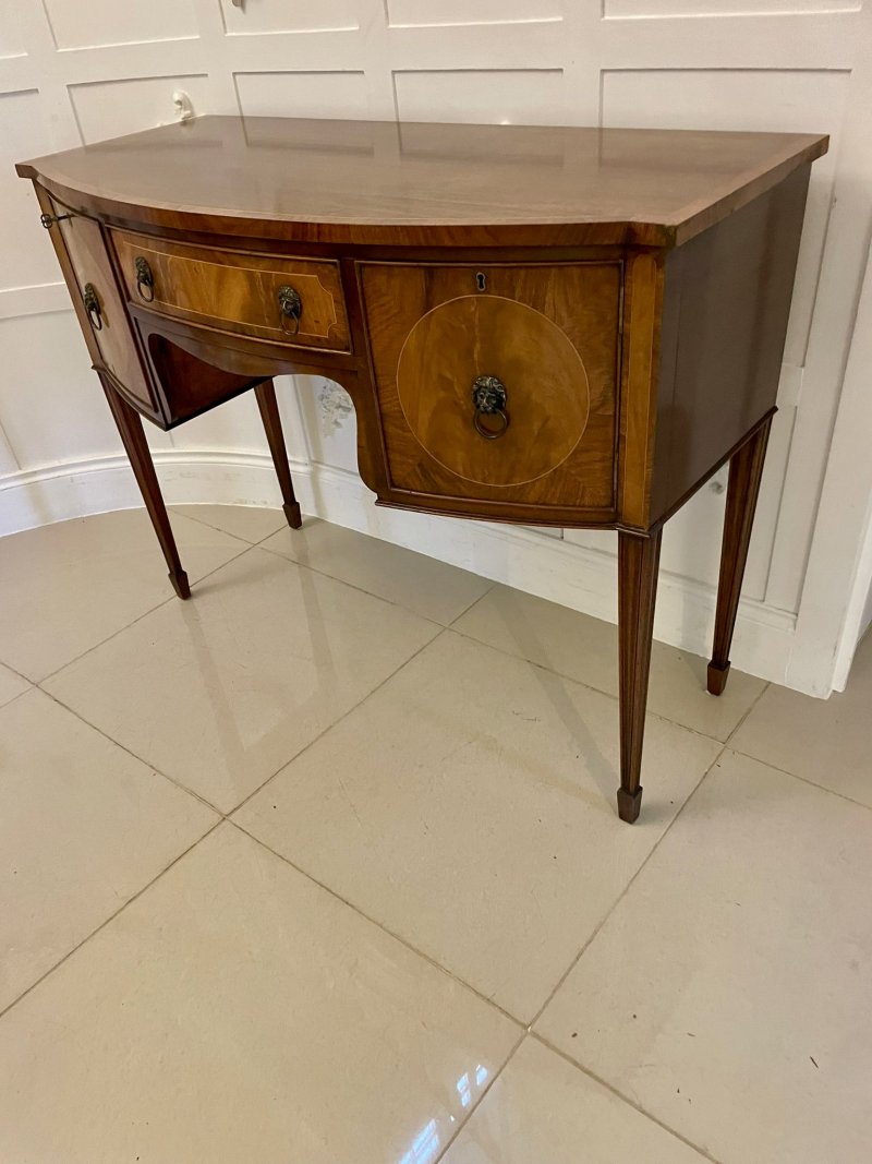 Antique Quality Figured Mahogany Bow Fronted Sideboard - Image 4
